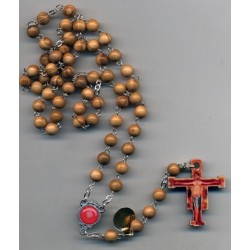 Olive wood rosary with relic