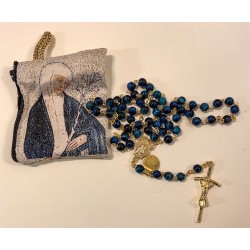 Blue marble rosary with...