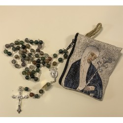 Green marble rosary with...